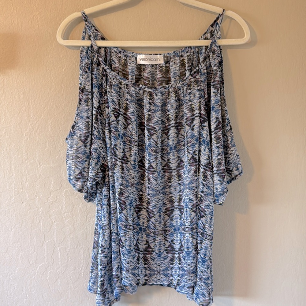 Veronicam Women’s Cold Shoulder Oversized Blouse Size Small - Picture 3 of 13